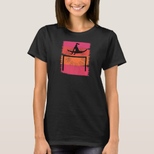 T-shirt Femme Bar Queen Rose Orange Retro Gymnastique Girl