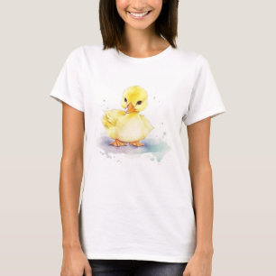 T-shirt femme bébé canard 2 aquarelle