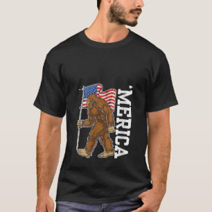 T-shirt Femme Bigfoot Merica Rock Drapeau Américain Patrio