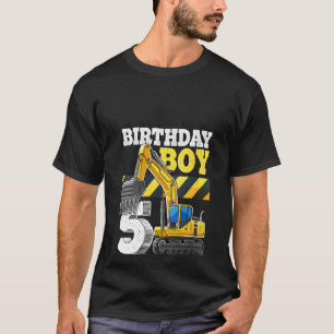 T-shirt Femme Birthday Boy 5e anniversaire Excavator Const