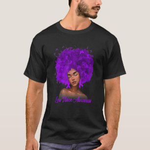 T-shirt Femme Black Melanin Purple Ribbon Low Vision Awar