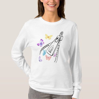 T-shirt femme blanche avec papillon