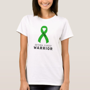 T-shirt femme blanche guerrière du cancer surrénal