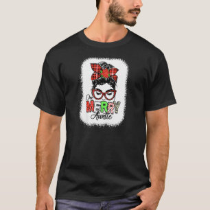 T-shirt Femme Bleached Red Plaid One Merry Auntie Messy B