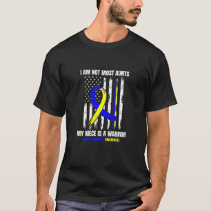 T-shirt Femme bleu jaune bas Tante de sensibilisation au s