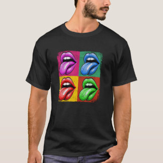 T-shirt Femme Bouche Lèvres Lèvres Pop Art Art Art Moderne