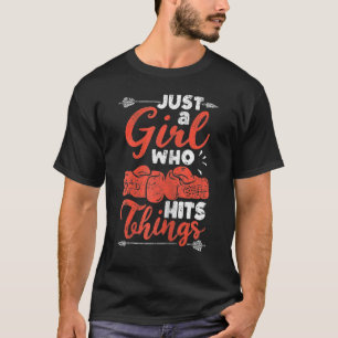 T-shirt Femme Boxing Punching Boxer Juste Une Fille Qui To