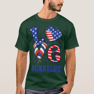 T-shirt Femme Bunny Love USA Drapeau grand-mère 4 juillet