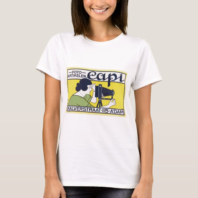 T-shirt Femme caméra, photographe, Van Caspel (Devant)
