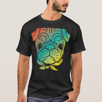 T-shirt Femme Carlin coloré Visage animal animal animal Am