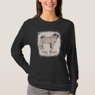 T-shirt Femme Carlin maman Bleached mignon chien