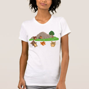 T-shirt femme Cave Bears in a Cave Cartoon