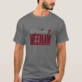 T-shirt Femme Cette Bénie Meemaw Noël Léopard Plaid G