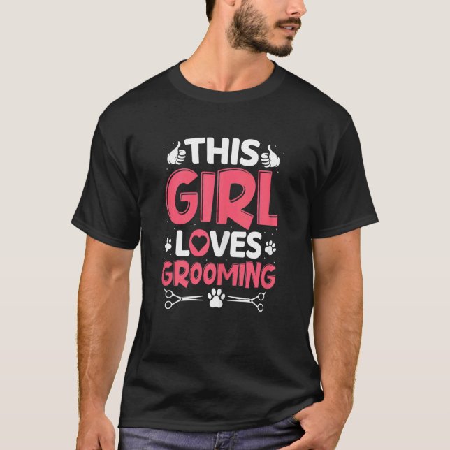 T-shirt Femme Cette Fille Aime Chien Grooming Chien Groome (Devant)