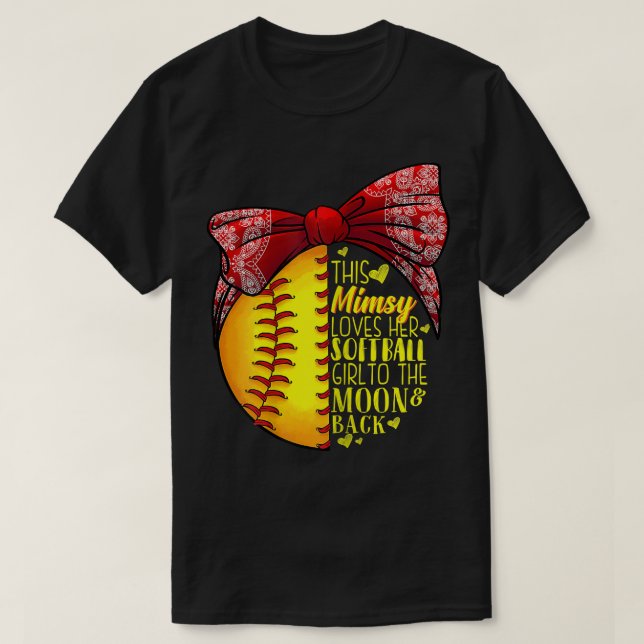 T-shirt Femme Cette Mimsy Aime Son Softball Girl Softball (Design devant)