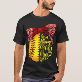 T-shirt Femme Cette Mimsy Aime Son Softball Girl Softball