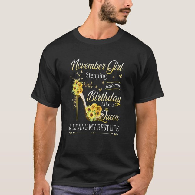 T-shirt Femme Cette Reine Est Née En Novembre Vivant Mon B (Devant)