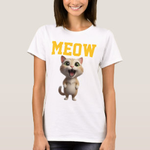 T-Shirt Femme Chat Mignon Meow