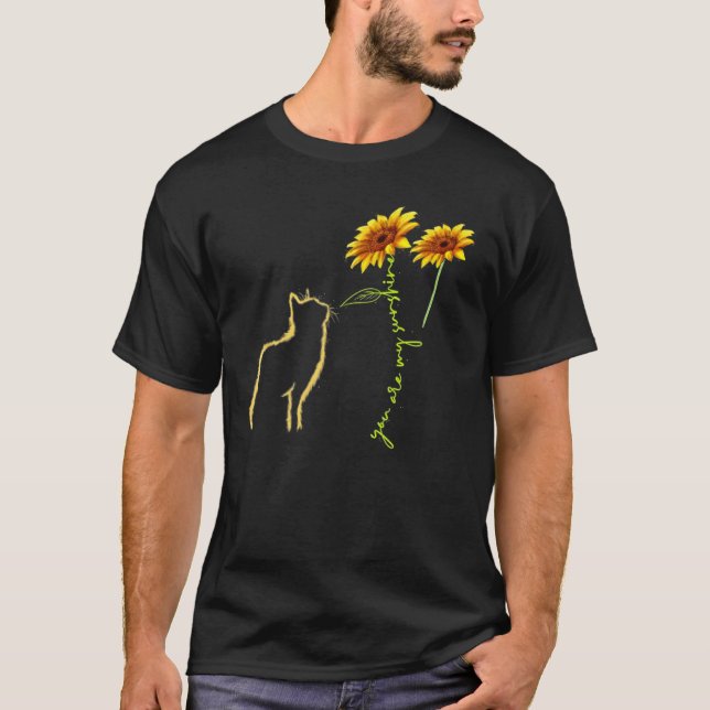 T-shirt Femme Chat Tu Es Mon Sunshine Tournesol Filles (Devant)