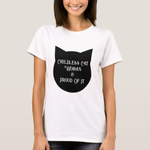 T-shirt Femme chatte sans enfant et fière de lui