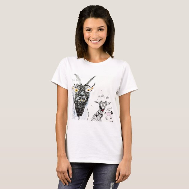 T-shirt Femme - Chèvres, Drôle (Devant entier)