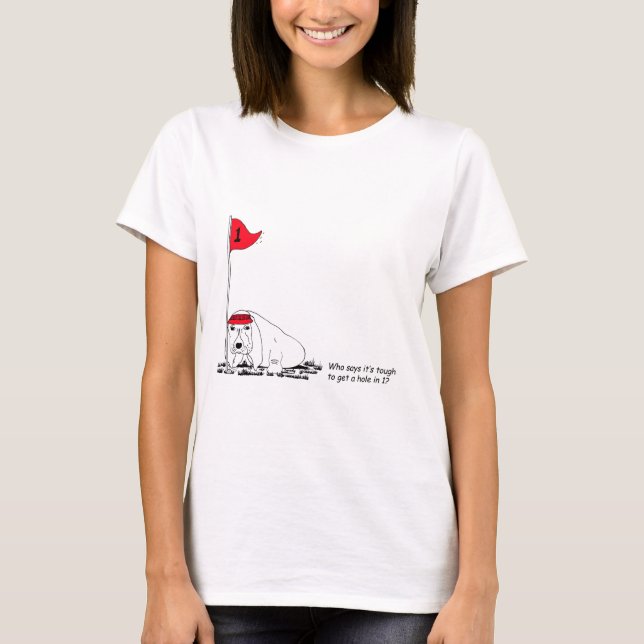 T-shirt femme chien de golf drôle (Devant)