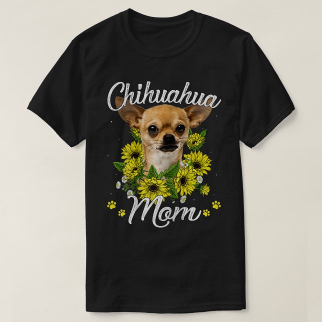 T-shirt Femme Chien Maman Fête des mères Fleur de soleil C (Design devant)