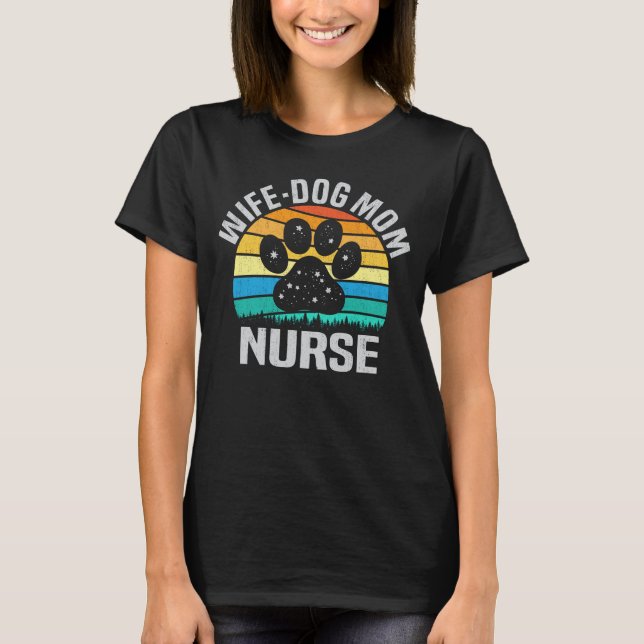 T-shirt Femme Chien Maman Infirmière Drôle Chien Amoureux  (Devant)