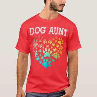 T-shirt Femme Chien Tante Fier Chien Tante Tee avec Chien