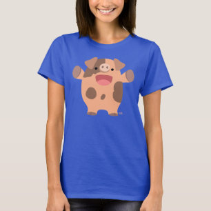 T-shirt Femme Cochon Cartoon Sympa