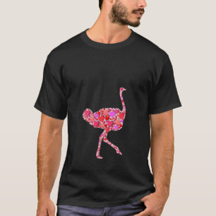 T-shirt Femme Coeurs mignons Ostrich Animaux amusants Vale