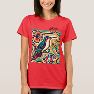 T-shirt Femme colibri Art Déco