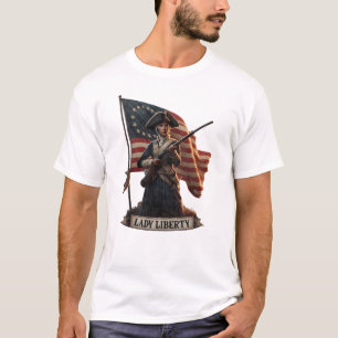 T-shirt Femme coloniale Lady Liberty Vintage