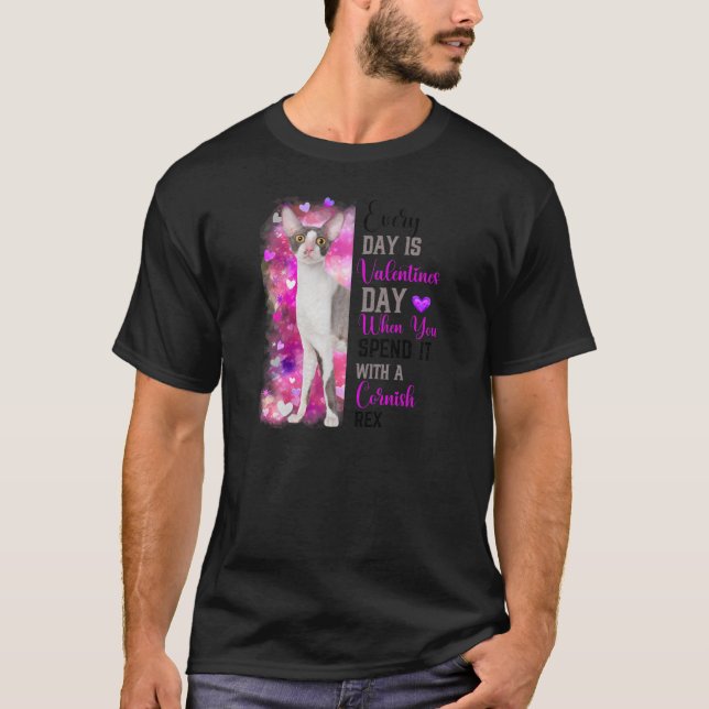 T-shirt Femme Cornouailles Rex Chat Maman Valentines Jour  (Devant)