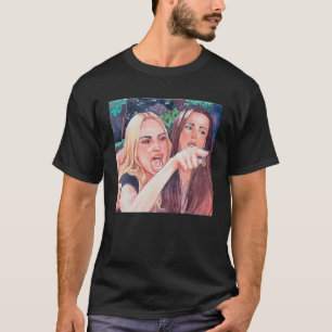 T-shirt Femme criant sur la table diner chat mème mème dan