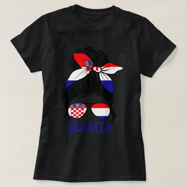 T-shirt Femme croate Croate Fière Croatie drapeau Hr (Design devant)