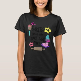 T-shirt Femme Cuisinière Baker Hobby Food Cakes Cupcake