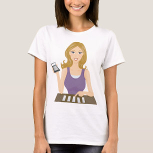 T-shirt Femme de budget avec calculatrice Finance personne