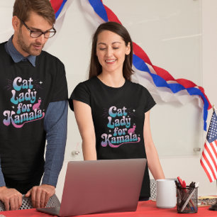 T-shirt Femme de chat montre son soutien à Kamala dans l'a
