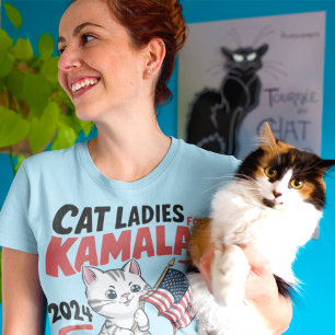 T-shirt femme de chat sans enfant pour kamala harris 2024