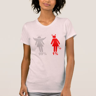 T-shirt Femme de diable de l'ange 1% de 99%