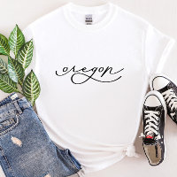 T-shirt femme de l'État de l'Oregon Script