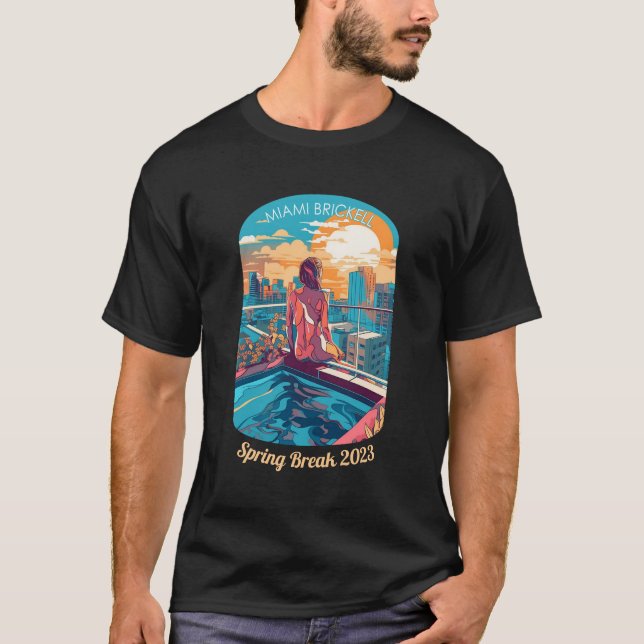 T-shirt Femme de Miami Brickell sur un toit-baignoire (Devant)