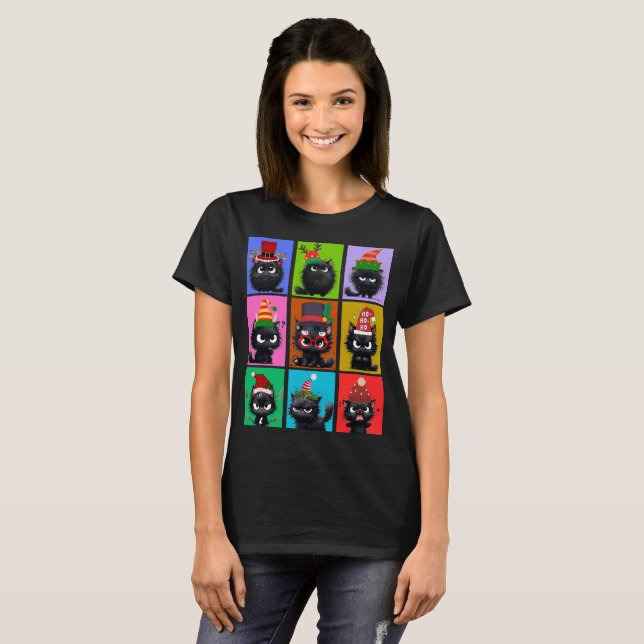 T-shirt Femme de Noël de chat Bolt (Devant entier)