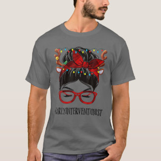T-shirt Femme de Noël Interventionniste Messy Bun Bu