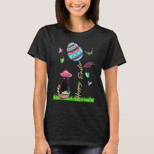 T-shirt Femme de Pâques Chat Noir Lucky Bunny Bonnet de Pâ
