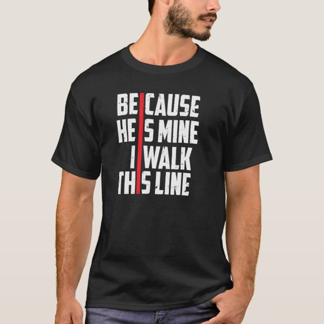 T-shirt Femme De Pompier Parce Qu'Il Est À Moi Mince Ligne (Devant)