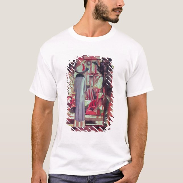 T-shirt Femme devant une grande fenêtre éclairée (Devant)