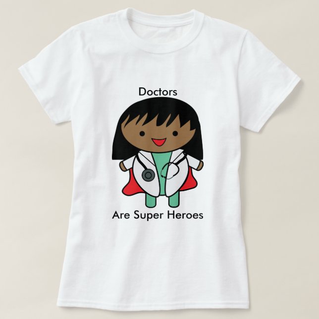 T-shirt Femme Doctor Black Super Hero Personnaliser (Design devant)