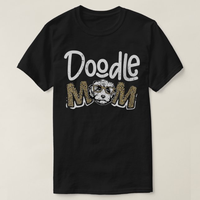 T-shirt Femme Doodle Maman Leopard Goldendoodle Da de la m (Design devant)